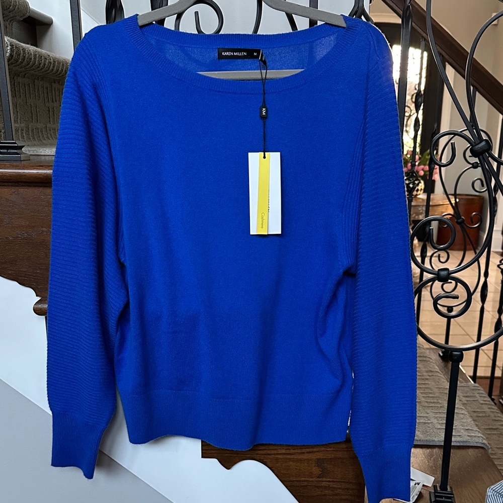 Karen Millen Women's Royal Blue Scoop Neck Sweater